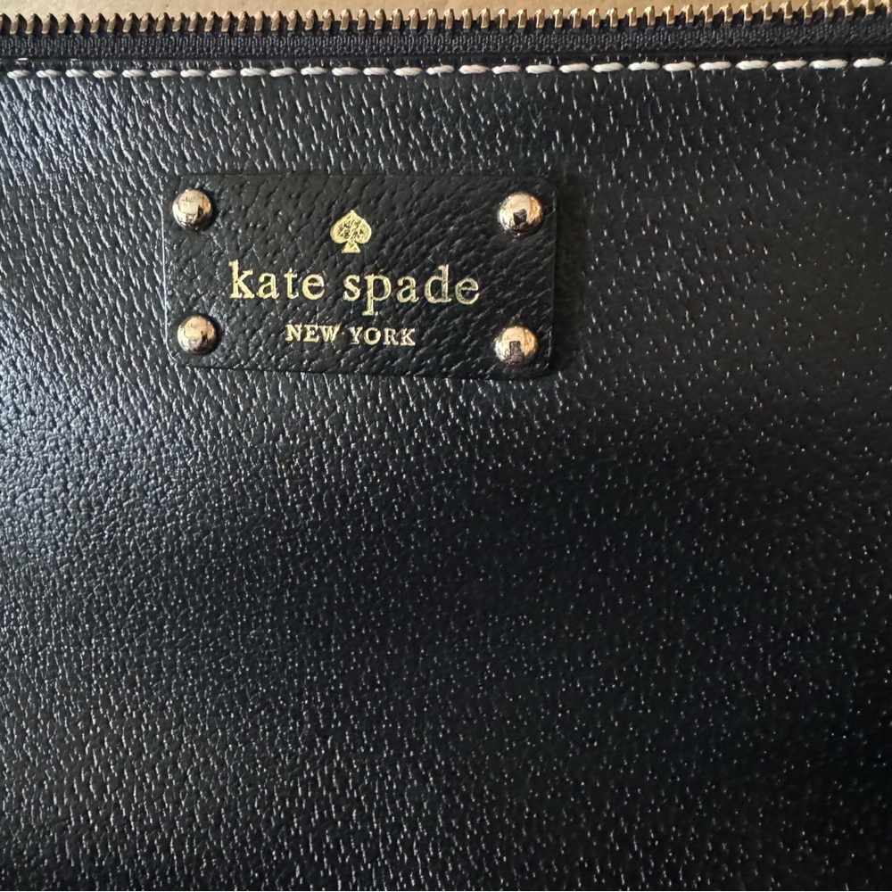 Kate Spade Black Leather Bag with Gold Chain - Picture 3 of 6